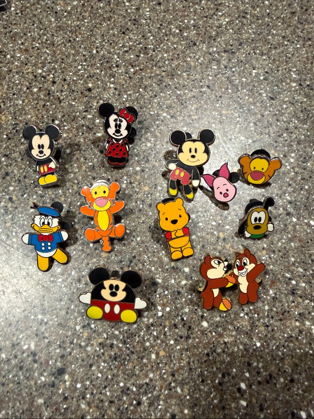 Set of 11 Disney Character Enamel Pins